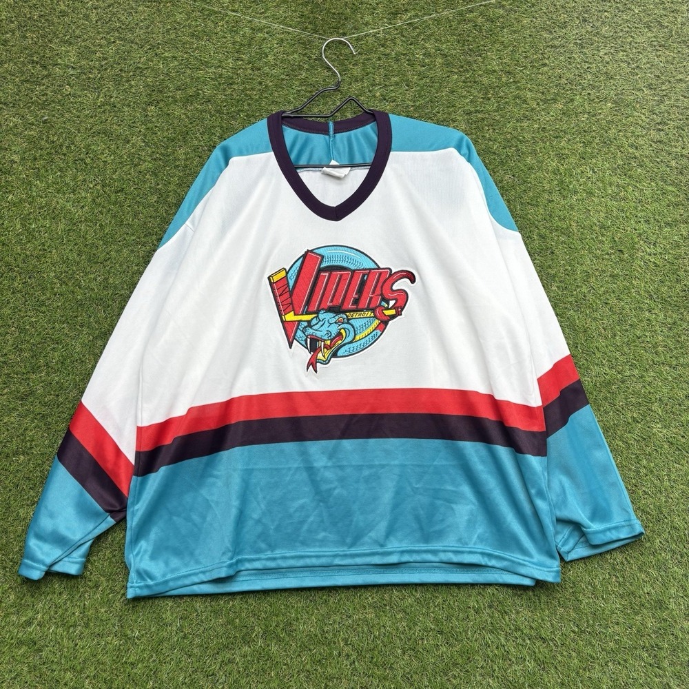 Vintage Bauer Detroit Vipers Hockey Jersey Mens 2XL Stitched Canada EUC Ice